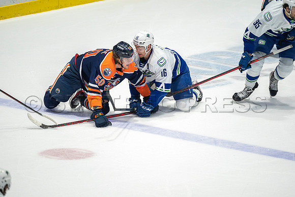 Abbotsford Canucks shutout by the Edmonton Oilers Farm Team, The Bakersfield Condors, Sunday, Jan 9, 2022 at Abbotsford Centre