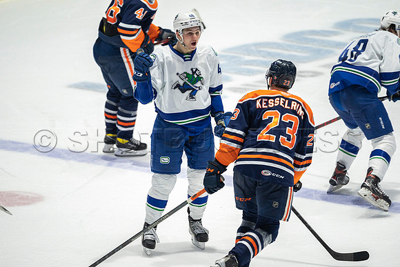 Abbotsford Canucks shutout by the Edmonton Oilers Farm Team, The Bakersfield Condors, Sunday, Jan 9, 2022 at Abbotsford Centre