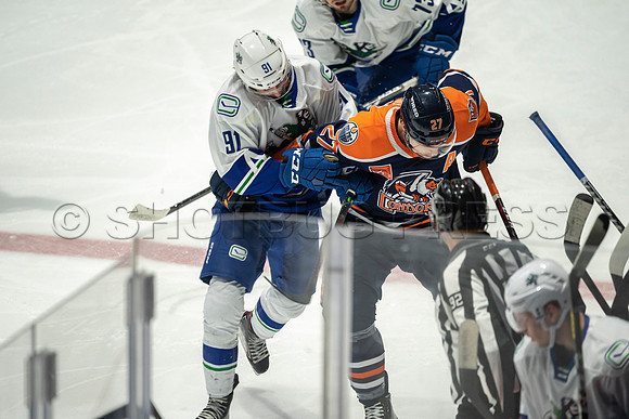 Abbotsford Canucks shutout by the Edmonton Oilers Farm Team, The Bakersfield Condors, Sunday, Jan 9, 2022 at Abbotsford Centre