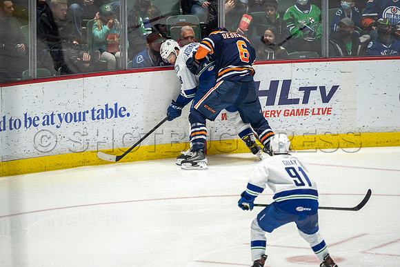 Abbotsford Canucks shutout by the Edmonton Oilers Farm Team, The Bakersfield Condors, Sunday, Jan 9, 2022 at Abbotsford Centre