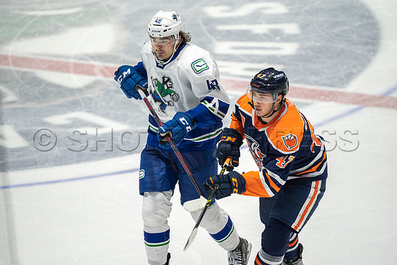 Abbotsford Canucks shutout by the Edmonton Oilers Farm Team, The Bakersfield Condors, Sunday, Jan 9, 2022 at Abbotsford Centre