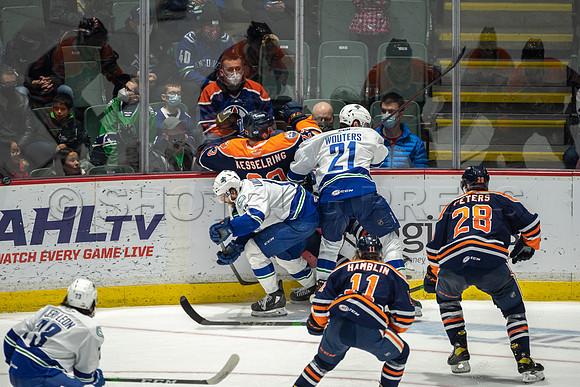 Abbotsford Canucks shutout by the Edmonton Oilers Farm Team, The Bakersfield Condors, Sunday, Jan 9, 2022 at Abbotsford Centre