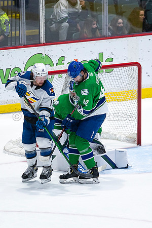 Sun, March 13, 2022 Abbotsford Canucks take Colorado Eagles 5–4 in OT at Abbotsford Event Centre in Abbotsford, BC