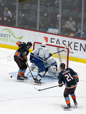 Abbotsford Canucks defeat San Diego Gulls 4-2 on Sunday, Jan 23, 2022 at Abbotsford Centre.