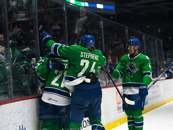Wed, March 16, 2022 Abbotsford Canucks make an epic comeback to take a 5-4 win in OT against the Manitoba Moose in Abbotsford, BC