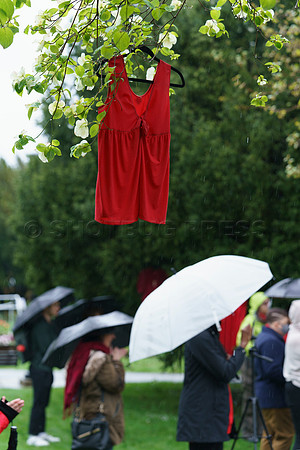 Thurs, May 5, 2022 Red Dress Day in support of missing and murdered Indigenous women.