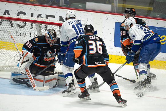 Abbotsford Canucks defeat San Diego Gulls 4-2 on Sunday, Jan 23, 2022 at Abbotsford Centre.