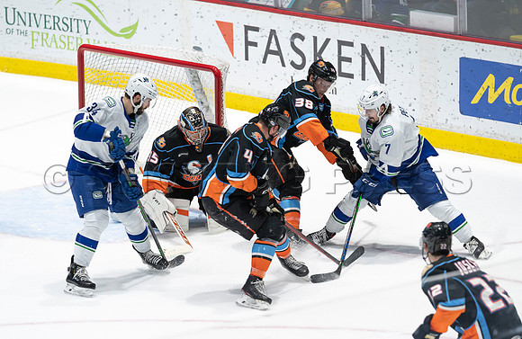 Abbotsford Canucks defeat San Diego Gulls 4-2 on Sunday, Jan 23, 2022 at Abbotsford Centre.