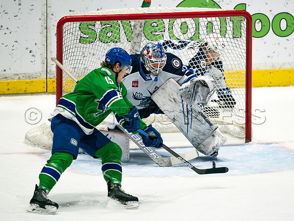 Wed, March 16, 2022 Abbotsford Canucks make an epic comeback to take a 5-4 win in OT against the Manitoba Moose in Abbotsford, BC