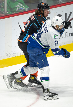 Abbotsford Canucks defeat San Diego Gulls 4-2 on Sunday, Jan 23, 2022 at Abbotsford Centre.
