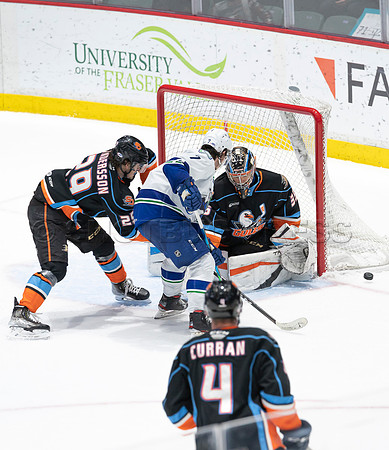 Abbotsford Canucks defeat San Diego Gulls 4-2 on Sunday, Jan 23, 2022 at Abbotsford Centre.
