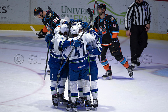 Abbotsford Canucks defeat San Diego Gulls 4-2 on Sunday, Jan 23, 2022 at Abbotsford Centre.