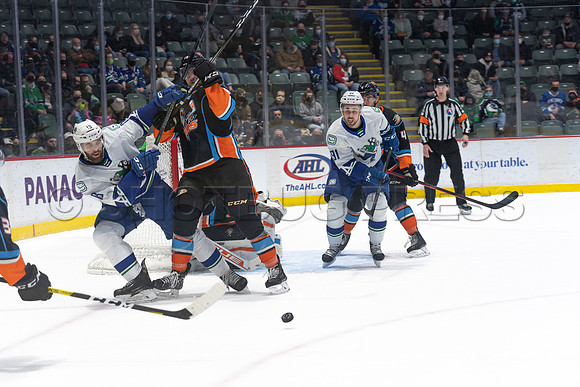 Abbotsford Canucks defeat San Diego Gulls 4-2 on Sunday, Jan 23, 2022 at Abbotsford Centre.