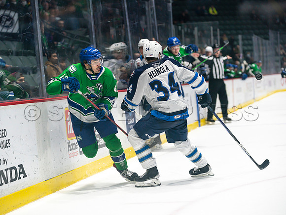 Wed, March 16, 2022 Abbotsford Canucks make an epic comeback to take a 5-4 win in OT against the Manitoba Moose in Abbotsford, BC