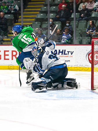Wed, March 16, 2022 Abbotsford Canucks make an epic comeback to take a 5-4 win in OT against the Manitoba Moose in Abbotsford, BC