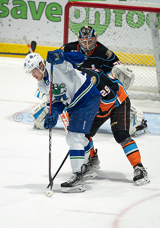 Abbotsford Canucks defeat San Diego Gulls 4-2 on Sunday, Jan 23, 2022 at Abbotsford Centre.