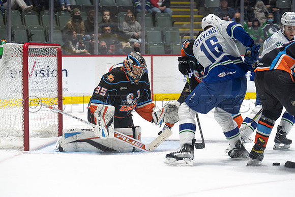 Abbotsford Canucks defeat San Diego Gulls 4-2 on Sunday, Jan 23, 2022 at Abbotsford Centre.