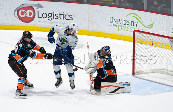 Abbotsford Canucks defeat San Diego Gulls 4-2 on Sunday, Jan 23, 2022 at Abbotsford Centre.