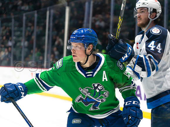 Wed, March 16, 2022 Abbotsford Canucks make an epic comeback to take a 5-4 win in OT against the Manitoba Moose in Abbotsford, BC