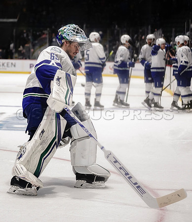Abbotsford Canucks take a 3-2 seasons opener win in overtime over Henderson Silver Knights in Abbotsford, Friday, October 23, 2021