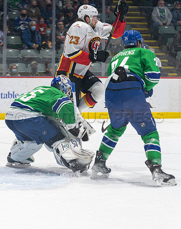 Sun, Feb 27, 2022 Abbotsford Canucks crush Stockton Flames 6-2 at Abbotsford Event Centre.