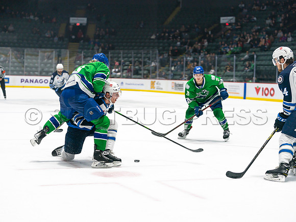 Wed, March 16, 2022 Abbotsford Canucks make an epic comeback to take a 5-4 win in OT against the Manitoba Moose in Abbotsford, BC