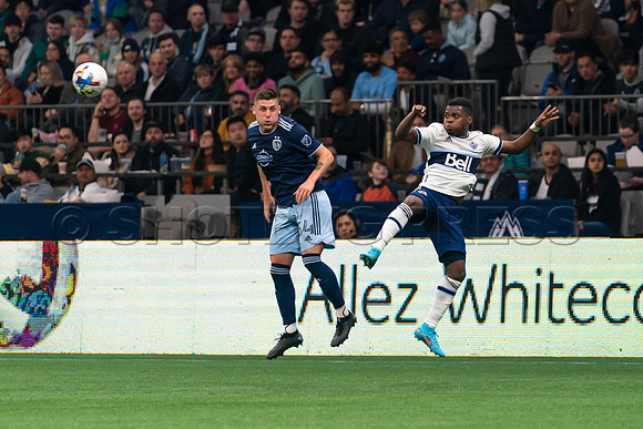 Sat, April 2, 2022 The Vancouver Whitecaps FC clinch a 1-0 win over Sporting Kansas City in Vancouver.