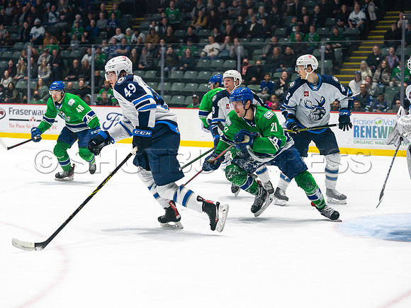 Wed, March 16, 2022 Abbotsford Canucks make an epic comeback to take a 5-4 win in OT against the Manitoba Moose in Abbotsford, BC