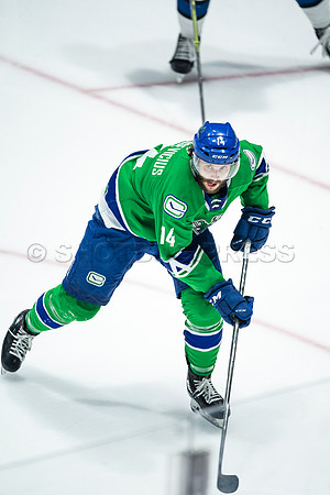 Sun, March 13, 2022 Abbotsford Canucks take Colorado Eagles 5–4 in OT at Abbotsford Event Centre in Abbotsford, BC