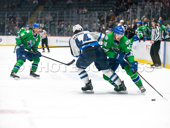 Wed, March 16, 2022 Abbotsford Canucks make an epic comeback to take a 5-4 win in OT against the Manitoba Moose in Abbotsford, BC
