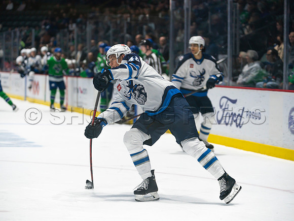 Wed, March 16, 2022 Abbotsford Canucks make an epic comeback to take a 5-4 win in OT against the Manitoba Moose in Abbotsford, BC