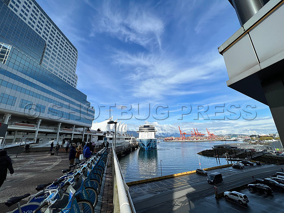 April 21, 2022 NCL Norwegian Bliss-Wyland docks Canada Place, Vancouver, BC.