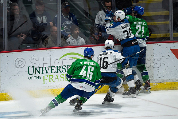 Sun, March 13, 2022 Abbotsford Canucks take Colorado Eagles 5–4 in OT at Abbotsford Event Centre in Abbotsford, BC