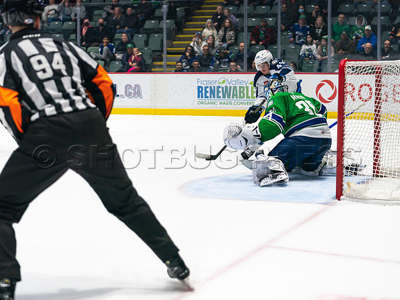 Wed, March 16, 2022 Abbotsford Canucks make an epic comeback to take a 5-4 win in OT against the Manitoba Moose in Abbotsford, BC