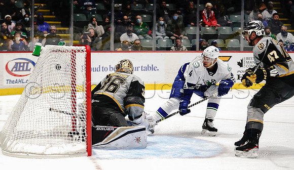 Abbotsford Canucks take a 3-2 seasons opener win in overtime over Henderson Silver Knights in Abbotsford, Friday, October 23, 2021