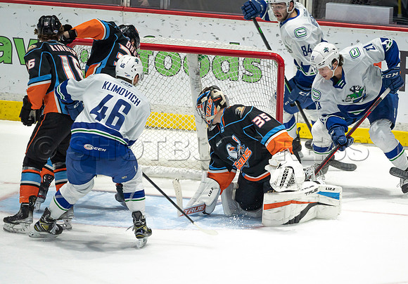 Abbotsford Canucks defeat San Diego Gulls 4-2 on Sunday, Jan 23, 2022 at Abbotsford Centre.