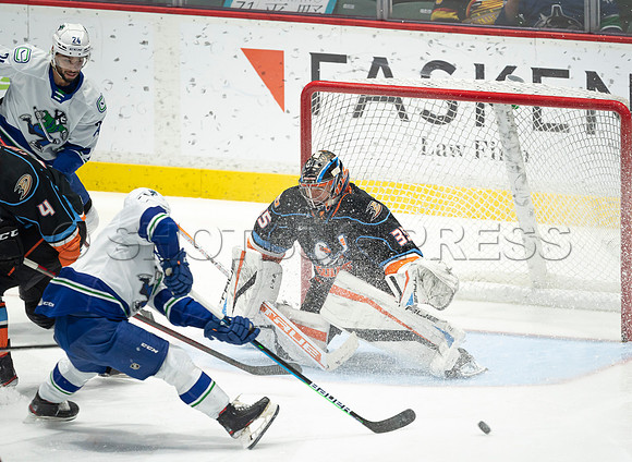 Abbotsford Canucks defeat San Diego Gulls 4-2 on Sunday, Jan 23, 2022 at Abbotsford Centre.