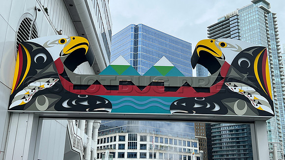 May 2,2022 at Canada Place, Vancouver Archway designed by Susan Point, Thomas Cannell, and Brent Sparrow