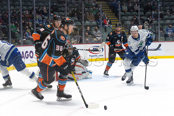 Abbotsford Canucks defeat San Diego Gulls 4-2 on Sunday, Jan 23, 2022 at Abbotsford Centre.