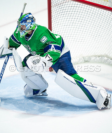 Sun, March 13, 2022 Abbotsford Canucks take Colorado Eagles 5–4 in OT at Abbotsford Event Centre in Abbotsford, BC