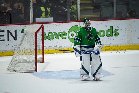 Sun, March 13, 2022 Abbotsford Canucks take Colorado Eagles 5–4 in OT at Abbotsford Event Centre in Abbotsford, BC