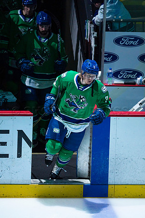 Sun, March 13, 2022 Abbotsford Canucks take Colorado Eagles 5–4 in OT at Abbotsford Event Centre in Abbotsford, BC