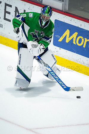 Sun, March 13, 2022 Abbotsford Canucks take Colorado Eagles 5–4 in OT at Abbotsford Event Centre in Abbotsford, BC
