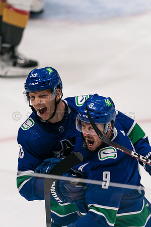 Vancouver, Canada, 12th April, 2022. Vancouver Canucks take the game at 54 seconds into OT against the Las Vegas Golden Knights.