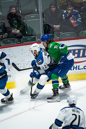 Sun, March 13, 2022 Abbotsford Canucks take Colorado Eagles 5–4 in OT at Abbotsford Event Centre in Abbotsford, BC