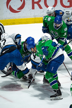 Sun, March 13, 2022 Abbotsford Canucks take Colorado Eagles 5–4 in OT at Abbotsford Event Centre in Abbotsford, BC