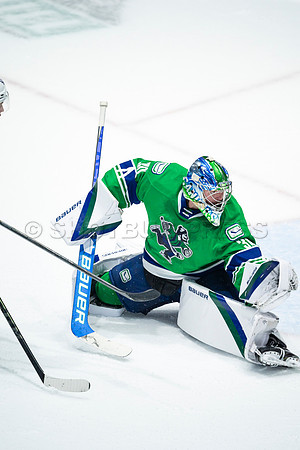 Sun, March 13, 2022 Abbotsford Canucks take Colorado Eagles 5–4 in OT at Abbotsford Event Centre in Abbotsford, BC