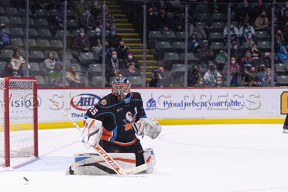 Abbotsford Canucks defeat San Diego Gulls 4-2 on Sunday, Jan 23, 2022 at Abbotsford Centre.