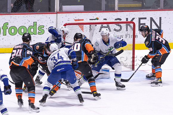Abbotsford Canucks defeat San Diego Gulls 4-2 on Sunday, Jan 23, 2022 at Abbotsford Centre.