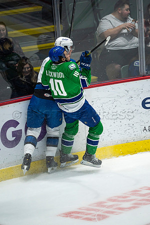 Sun, March 13, 2022 Abbotsford Canucks take Colorado Eagles 5–4 in OT at Abbotsford Event Centre in Abbotsford, BC